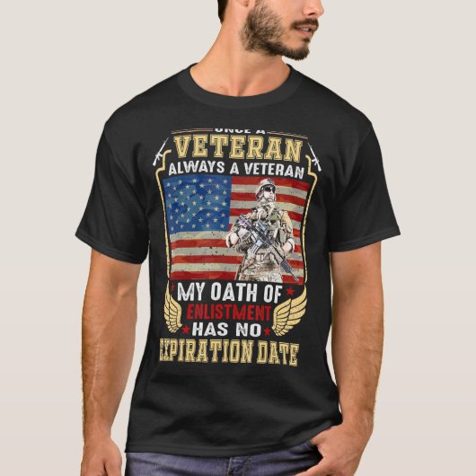 一度だけ退役軍人は退役軍人 Tシャツ (正面)