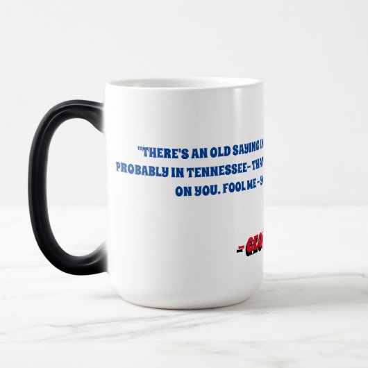 一度だますとまただまされない モーフィングマグカップ (左)