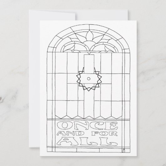 一度とすべてのステンドグラスのクロス着色カード 招待状 (正面)