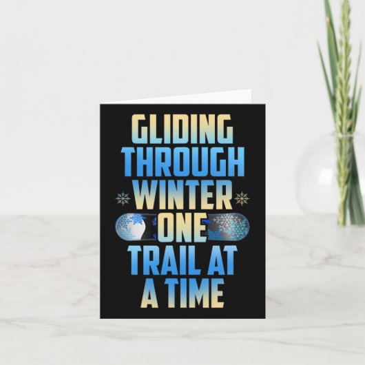 一度に一つの道を冬の間を滑ること カード (正面)