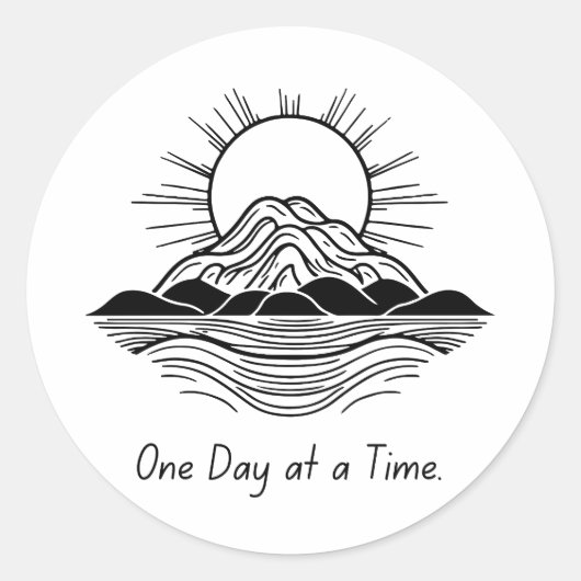 一度に1日 – ステッやる気を起こさせるカー ラウンドシール (正面)