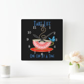 一度に1杯の茶を飲む スクエア壁時計 (ホーム)