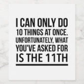 一度に10個の物が黒 ワインラベル (シングルラベル)