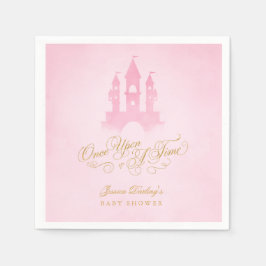 一度のおとぎ話の城の女の子の赤ちゃんシャワー スタンダードカクテルナプキン