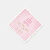 一度のおとぎ話の城の女の子の赤ちゃんシャワー スタンダードカクテルナプキン (角)