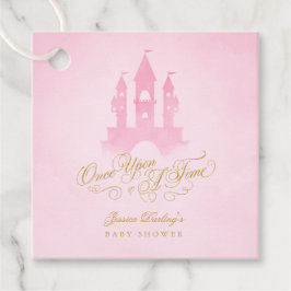 一度のおとぎ話の城の女の子の赤ちゃんシャワー フェイバータグ