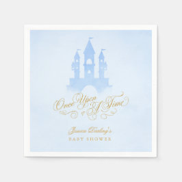 一度のおとぎ話の城の男の子の赤ちゃんシャワー スタンダードカクテルナプキン