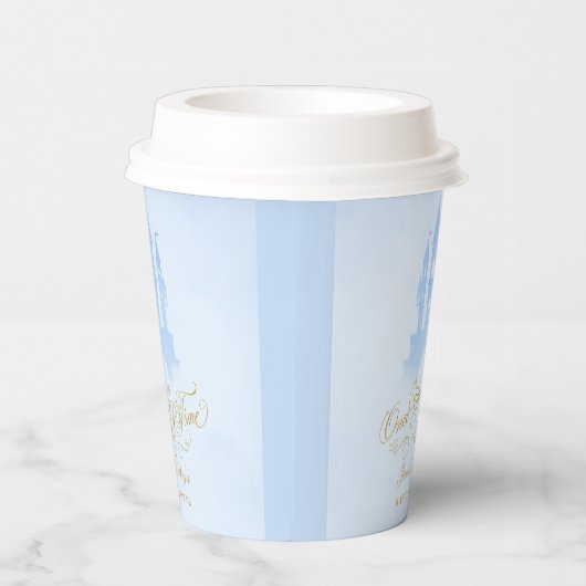 一度のおとぎ話の城の男の子の赤ちゃんシャワー 紙コップ (右)