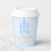 一度のおとぎ話の城の男の子の赤ちゃんシャワー 紙コップ (正面)