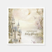 一度のおとぎ話の城の赤ちゃんシャワー スタンダードカクテルナプキン (正面)