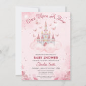一度のおとぎ話の女の子シャワー城 招待状 (正面)