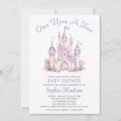 一度のおとぎ話の女の子シャワー城 招待状 (正面)