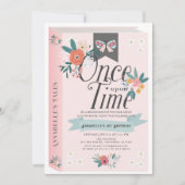 一度のタイムピンクフローラガール1st誕生日 招待状 (正面)