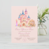 一度のタイムマンガキャッスルプリンセス誕生日 招待状 (スタンド正面)