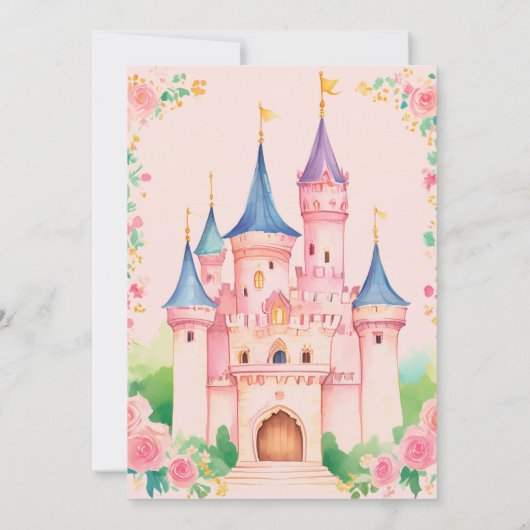 一度のタイムマンガキャッスルプリンセス誕生日 招待状 (裏面)