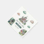 一度の時間にグリーンキャッスルパステル赤ちゃんシャワー スタンダードカクテルナプキン (角)