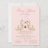 一度の時間にプリンセスベビーガールシャワー 招待状 (正面)