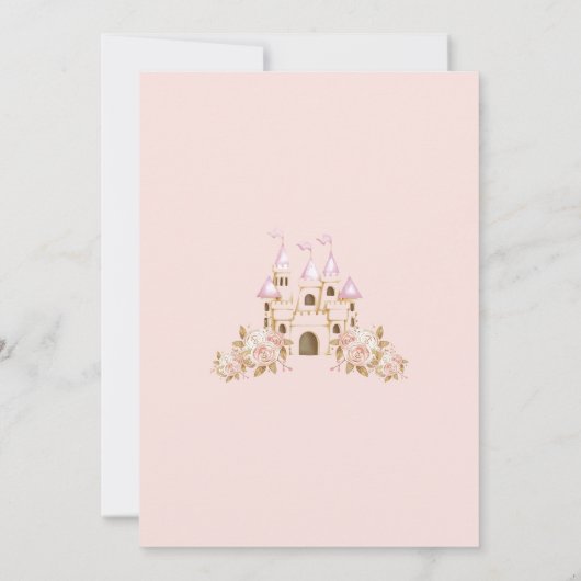 一度の時間にプリンセスベビーガールシャワー 招待状 (裏面)