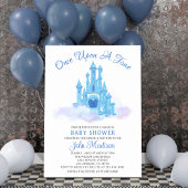 一度の時間のおとぎ話の男の赤ちゃんシャワーキャッスル 招待状