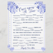 一度の時間のラブストーリーブライダルLibsゲームブルー 招待状 (正面/裏面)