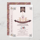 一度の時間ストーリーブックピンクの赤ちゃんシャワー 招待状 (正面/裏面)