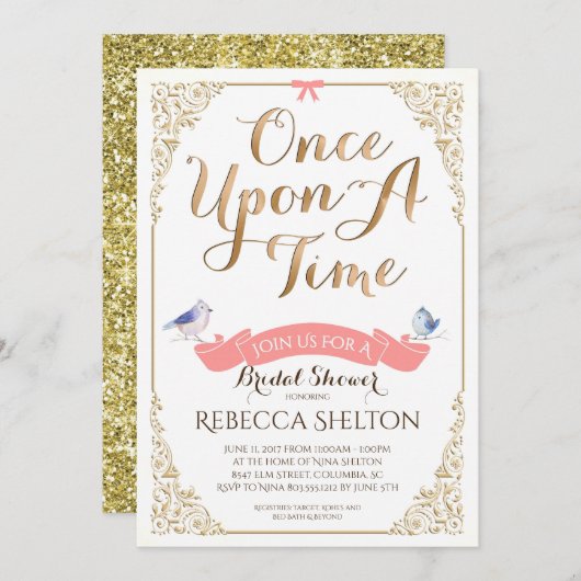 一度の時間招待状5 x 7ブライダル誕生日ベビー 招待状 (正面/裏面)