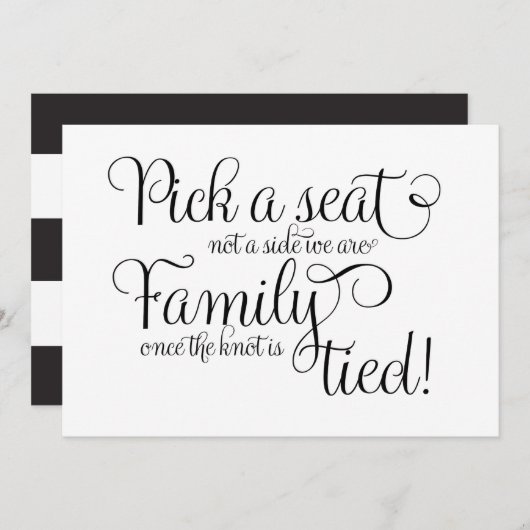 一度の結び目が家族の側ではなくシートを選択 招待状 (正面/裏面)