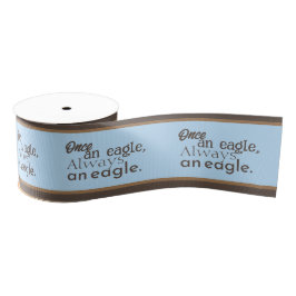 一度はワシ、常にワシ。ブラウンパステルブルー グログランリボン