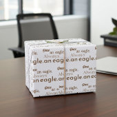 一度はワシ、常にワシ。ブラウンホワイト ラッピングペーパーシート