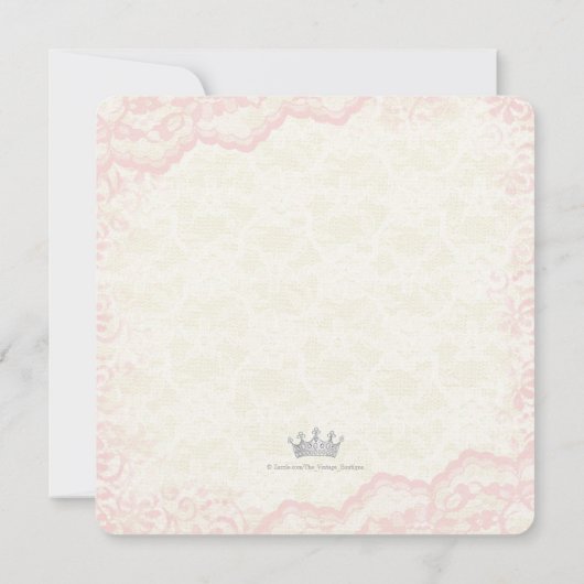 一度は小さなプリンセスの赤ちゃんシャワー 招待状 (裏面)