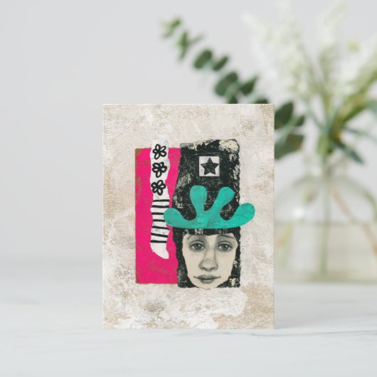 一度は常に狂気のポストカード – 抽象芸術アート ポストカード (スタンド正面)