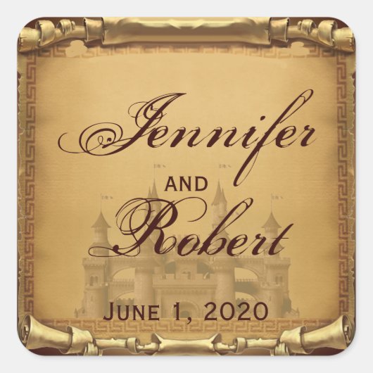 一度は時間の結婚封筒用シール スクエアシール (正面)