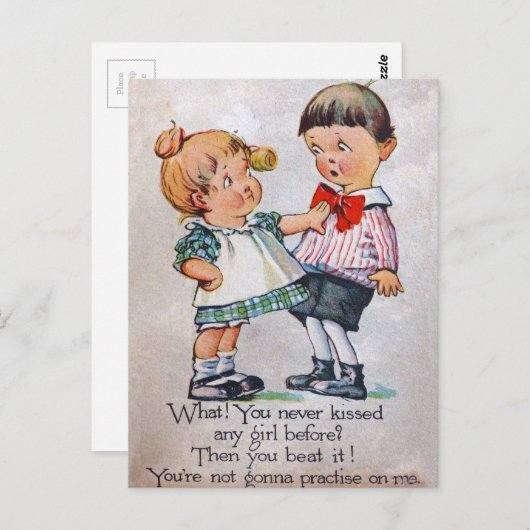 一度も女の子にキスしたことないの？ ポストカード (正面/裏面)