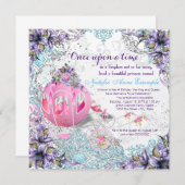 一度オンザタイムズフェアリープリンセス物語誕生日 招待状 (正面/裏面)