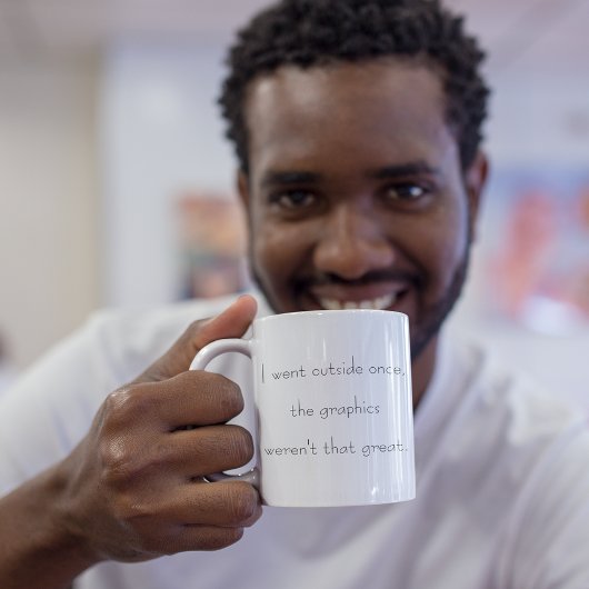 一度ゲーマーおもしろいグユーモア茶で外へ コーヒーマグカップ