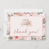 一度ピンクのプリンセス赤ちゃんシャワー サンキューカード (正面)