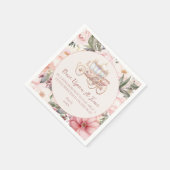 一度ピンクのプリンセス赤ちゃんシャワー スタンダードカクテルナプキン (角)