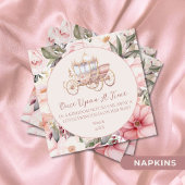 一度ピンクのプリンセス赤ちゃんシャワー スタンダードカクテルナプキン