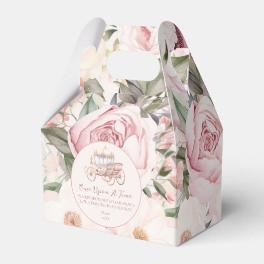一度ピンクのプリンセス赤ちゃんシャワー フェイバーボックス (正面サイド)