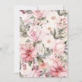 一度ピンクのプリンセス赤ちゃんシャワー 招待状 (裏面)