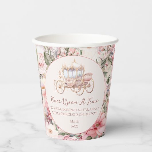 一度ピンクのプリンセス赤ちゃんシャワー 紙コップ (正面)