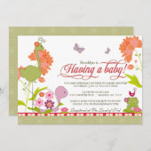 一度池のベビーシャワーの招待状に 招待状 (正面/裏面)