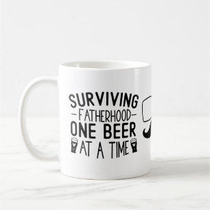 一度生き延びに1本のビールを飲む父親 コーヒーマグカップ