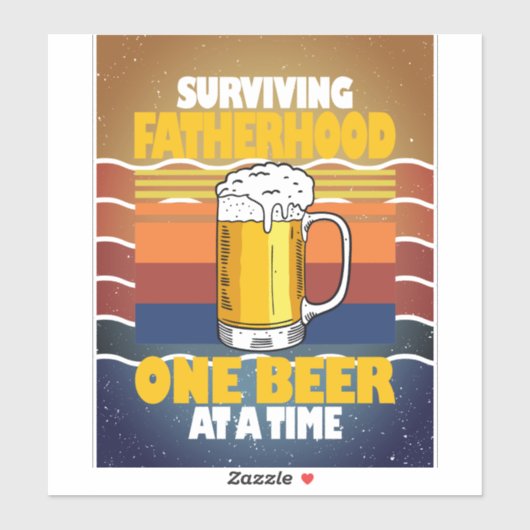 一度生き延びに1本のビールを飲む父親 シール (シート)
