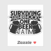 一度生き延びに1本のビールを飲む父親 シール (シート)