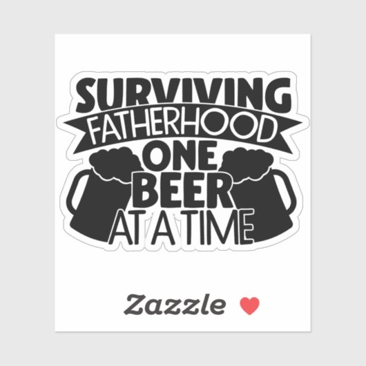 一度生き延びに1本のビールを飲む父親 シール (シート)