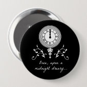 一度真夜中のわびしいPoeボタンピンに 缶バッジ (正面&裏面)