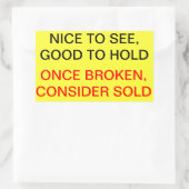 一度破損した場合は販売を検討 長方形シール (バッグ)