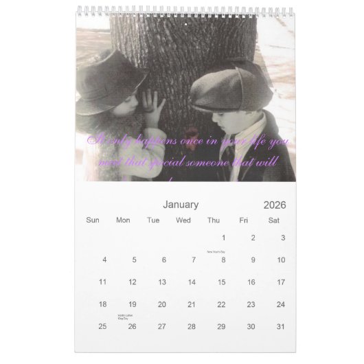 一度花嫁に私の生命のための… カレンダー (1月 2026)