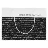 一度、タイムストーリー白黒手書き ラージペーパーバッグ (裏面)